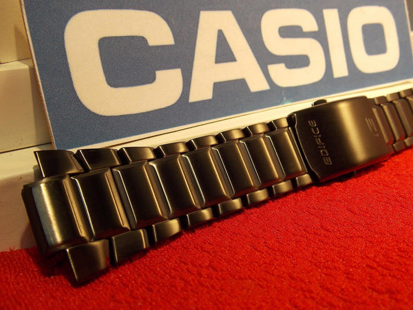 Casio watchband EFA-131 D. Black PVD Steel Edifice Bracelet. Black Metal Band