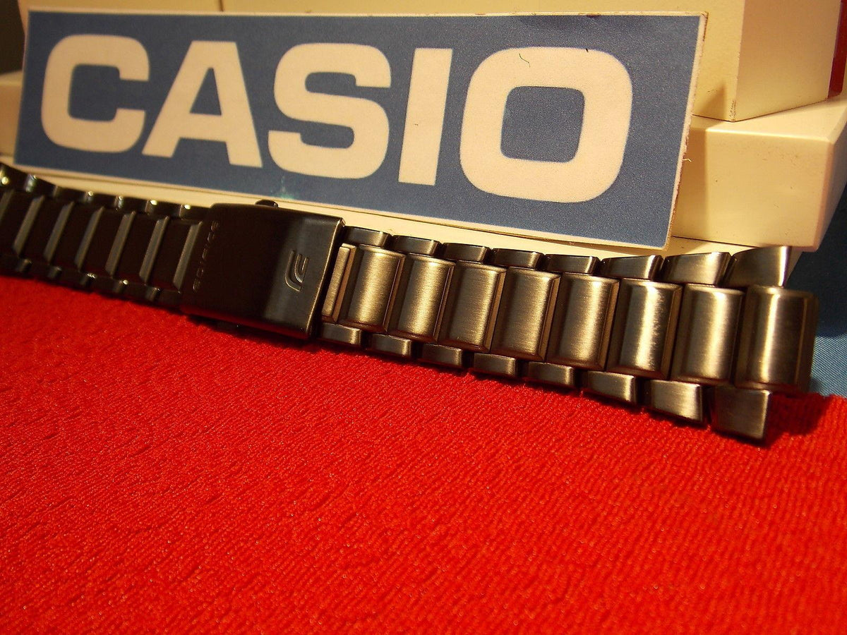 Casio Watchband EFA-131 D. Black PVD Steel Edifice Bracelet. Black Metal Band