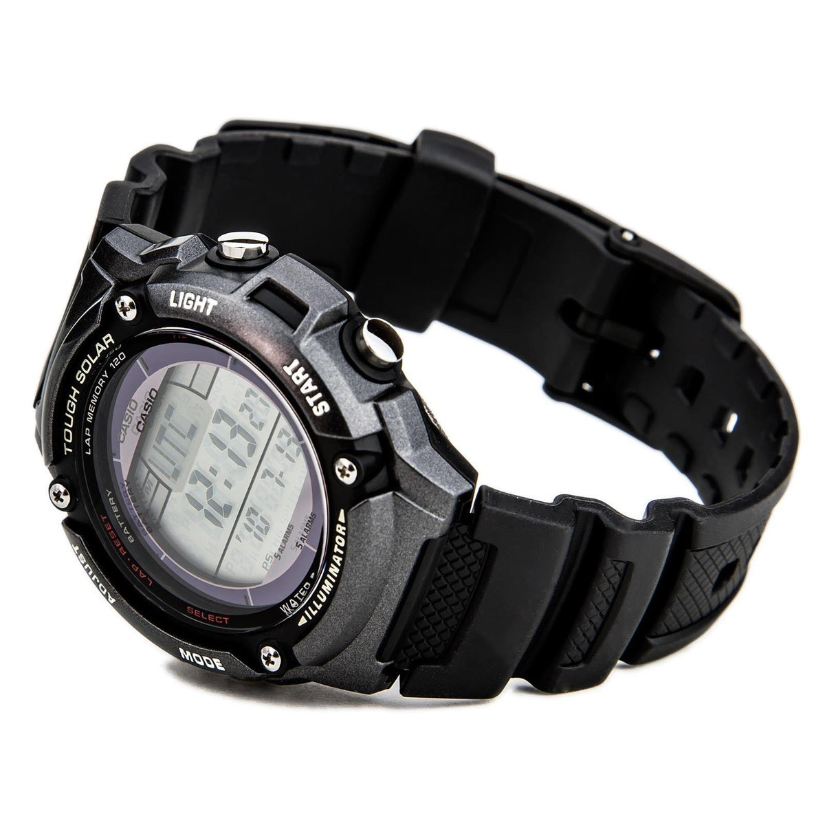 Casio Watchband WS-200, WS-210 Black Rubber Watchband / Strap.W-S200