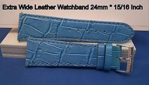 24mm Wide Lt blue Leathr .Genuine Leather.Good Quality Watchband