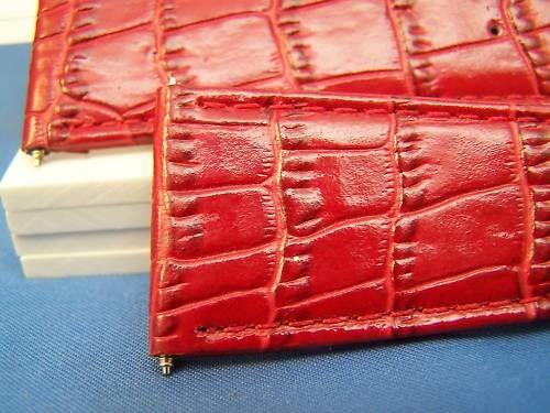 Extra Wide Leather Watchband. 26mm With Pins. Red