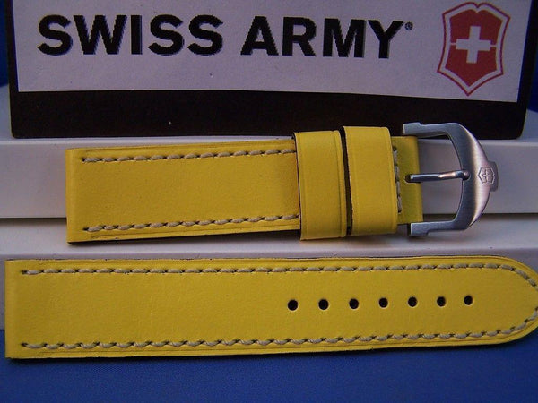 Swiss Army watchband Cavalier Yellow Italian Leather Man's 20mm w/Spring Bars