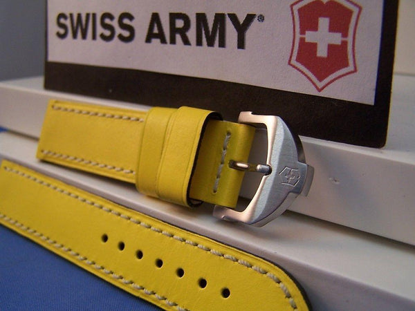 Swiss Army watchband Cavalier Yellow Italian Leather Man's 20mm w/Spring Bars