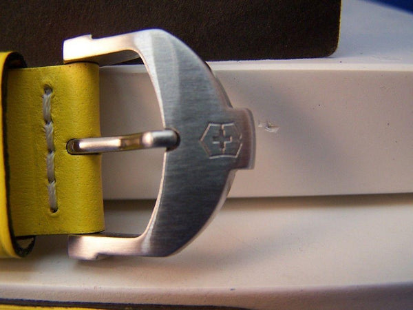 Swiss Army watchband Cavalier Yellow Italian Leather Man's 20mm w/Spring Bars