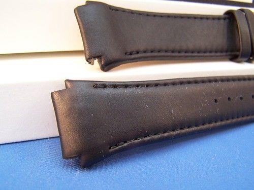 Citizen watchband Eco-Drive BM6575 Blk Leather Gold Tn Bkle.Back #E111-S049407