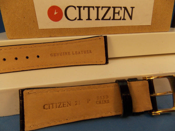 Citizen watchband  G820-T00170,G820-T00L700,G820-T001896.Black Leather 21mm