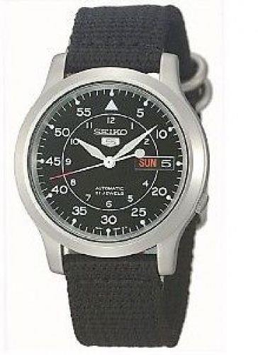 Seiko WatchBand SNK809 2ply Fabric w/Steel buckle and spring bars 18mm black