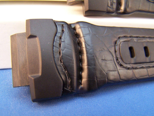 Casio watchband G-304 Rl G-Shock Resin and Leather  Black. Watchband