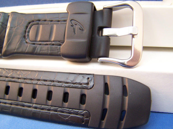 Casio watchband G-304 Rl G-Shock Resin and Leather  Black. Watchband