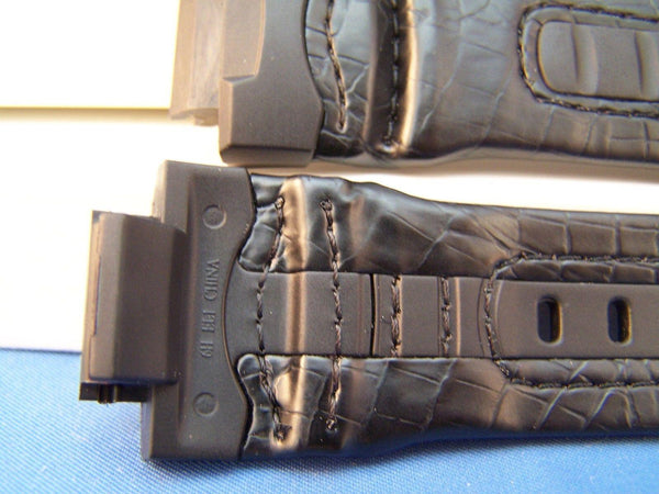 Casio watchband G-304 Rl G-Shock Resin and Leather  Black. Watchband