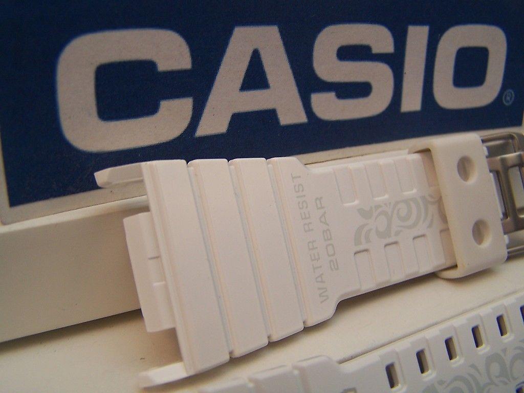 Casio watchband GLX-5500 -7 G-Lide Shiny white G-shock Watchband- w/Graphics