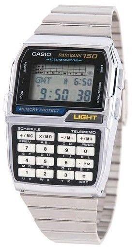 Casio watchband DBC-1500 B Steel Two Piece Snap Bracelet 22mm Fits Databank