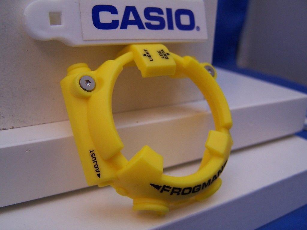 Casio Watch Parts GF-8250 -9 Bezel/Shell Frogman Yellow w/black Letter  Silvr Decor