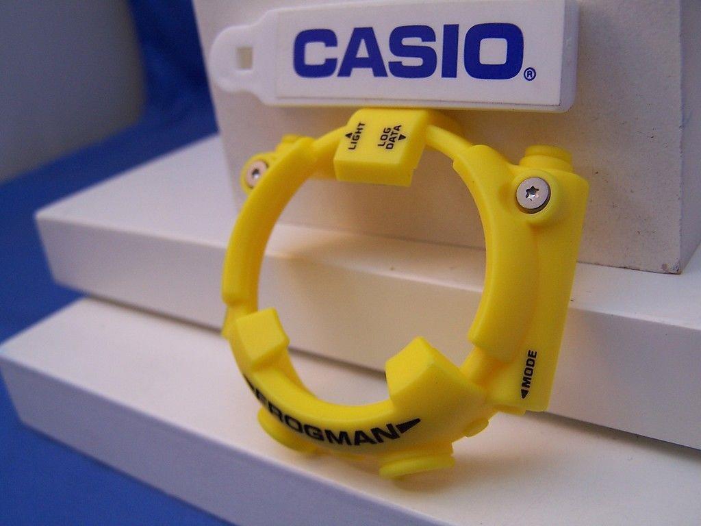 Casio Watch Parts GF-8250 -9 Bezel/Shell Frogman Yellow w/black Letter  Silvr Decor