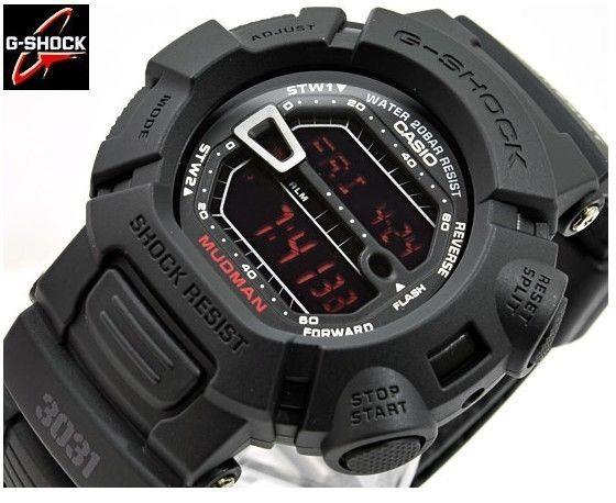 Casio Watchband G-9000 MS-1 MudResist 3031 Military Series Black Watchband