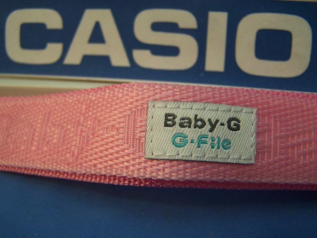 Casio watchband BG-152 -V4 Pink Double Wrap NylonGrip Baby G File w/Snap  buckle