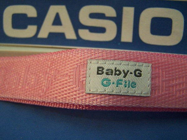 Casio watchband BG-152 -V4 Pink Double Wrap NylonGrip Baby G File w/Snap buckle
