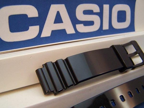 Casio watchband LRW-200 Polished Shiny Black Resin  14mm Ladies.Watchband