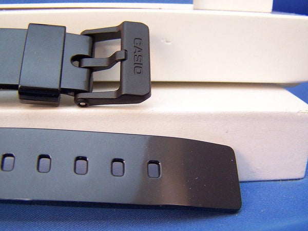 Casio watchband LRW-200 Polished Shiny Black Resin  14mm Ladies.Watchband