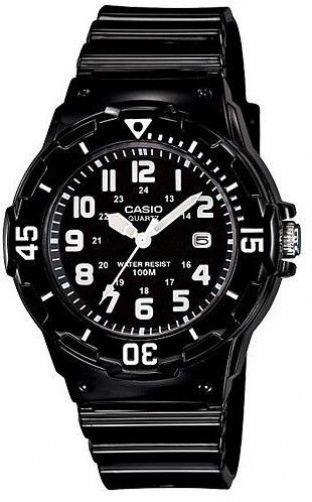 Casio watchband LRW-200 Polished Shiny Black Resin  14mm Ladies.Watchband