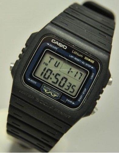 Casio Watchband DW-210,DW-240,DW-260. Blk Strap w/Japan Silver Tone Steel Buckle