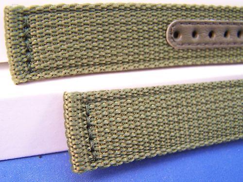 Seiko WatchBand SNK813 Military Green 18mm 2ply Fabric w/Steel Buckle/Keepers