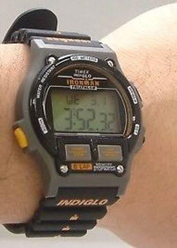 Timex Watch Band Original Ironman 8 Lap Memory Black Strap w/Orange Graphics