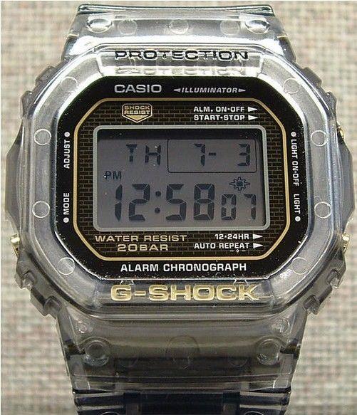 Casio watchband DW-5025 D-8V. Fits G-Shock DW-5600E Smoke Gray Clear.