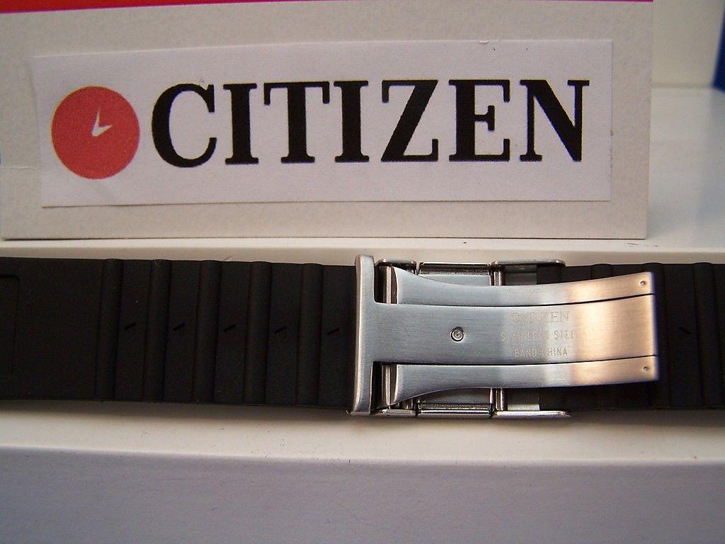 Citizen Watchband AT4008 -01E Black Rubber Strap For Perpetual Calendar Watch