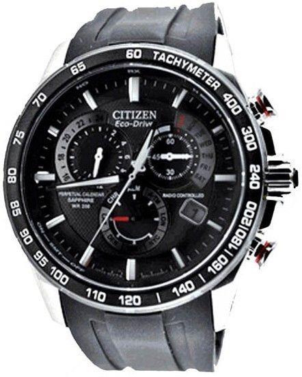 Citizen Watchband AT4008 -01E Black Rubber Strap For Perpetual Calendar Watch