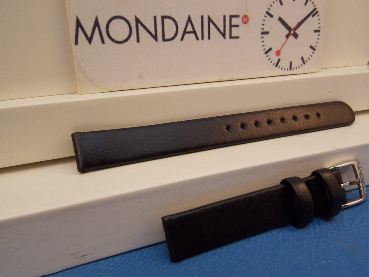 Mondaine Swiss Railways watchband FE3112. 12mm Wide Black Leather ladies