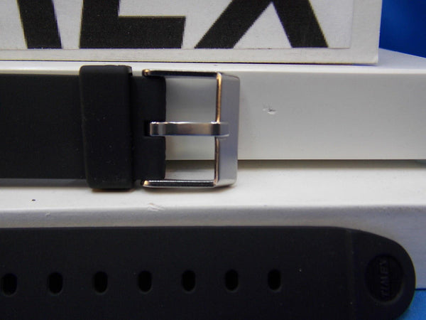 Timex watchband Triathalon Indiglo Timex Logo 18mm Black  w/Orange Gtaphic