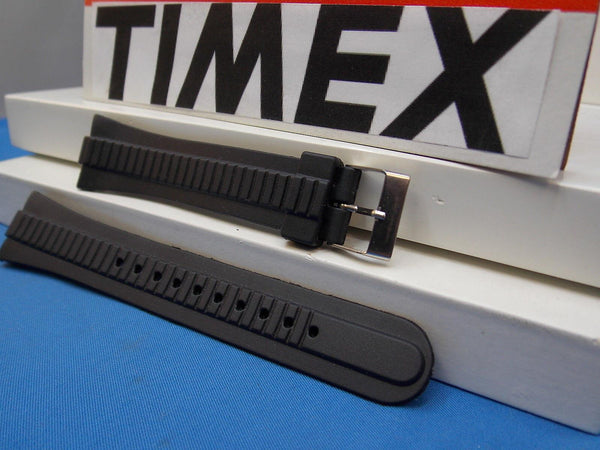 Timex watchband Unknown Style Original New Black Resin  18mm