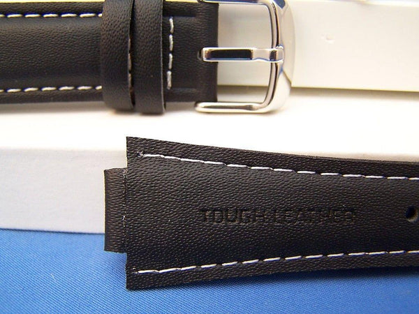Casio watchband EF-501 L, EF-500 L Black Leather -  w/ Attach Pins