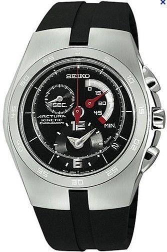 Seiko WatchBand SNA207 & SNL013 Black Resin  w/Push But Deployment buckle