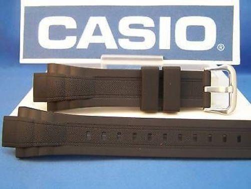 Casio Watchband MDV-301 Black Resin Strap With Attaching Pins