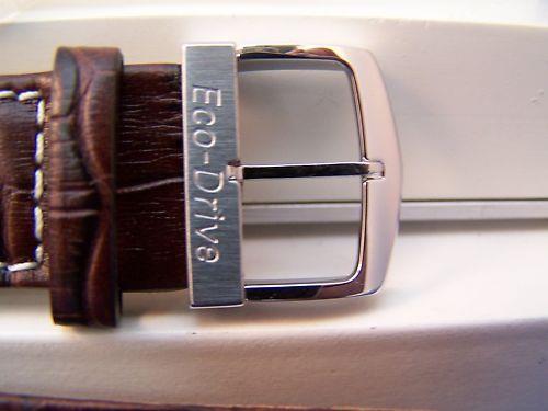 Citizen watchband AT0550-11X. ECO Drive 22mm Curved End Brown Leather .