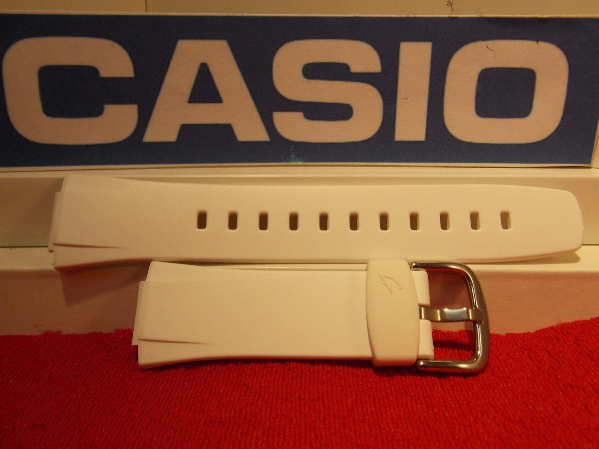 Casio watchband BG-90, BGT-200 Baby-G Gloss White Resin Steel buckle