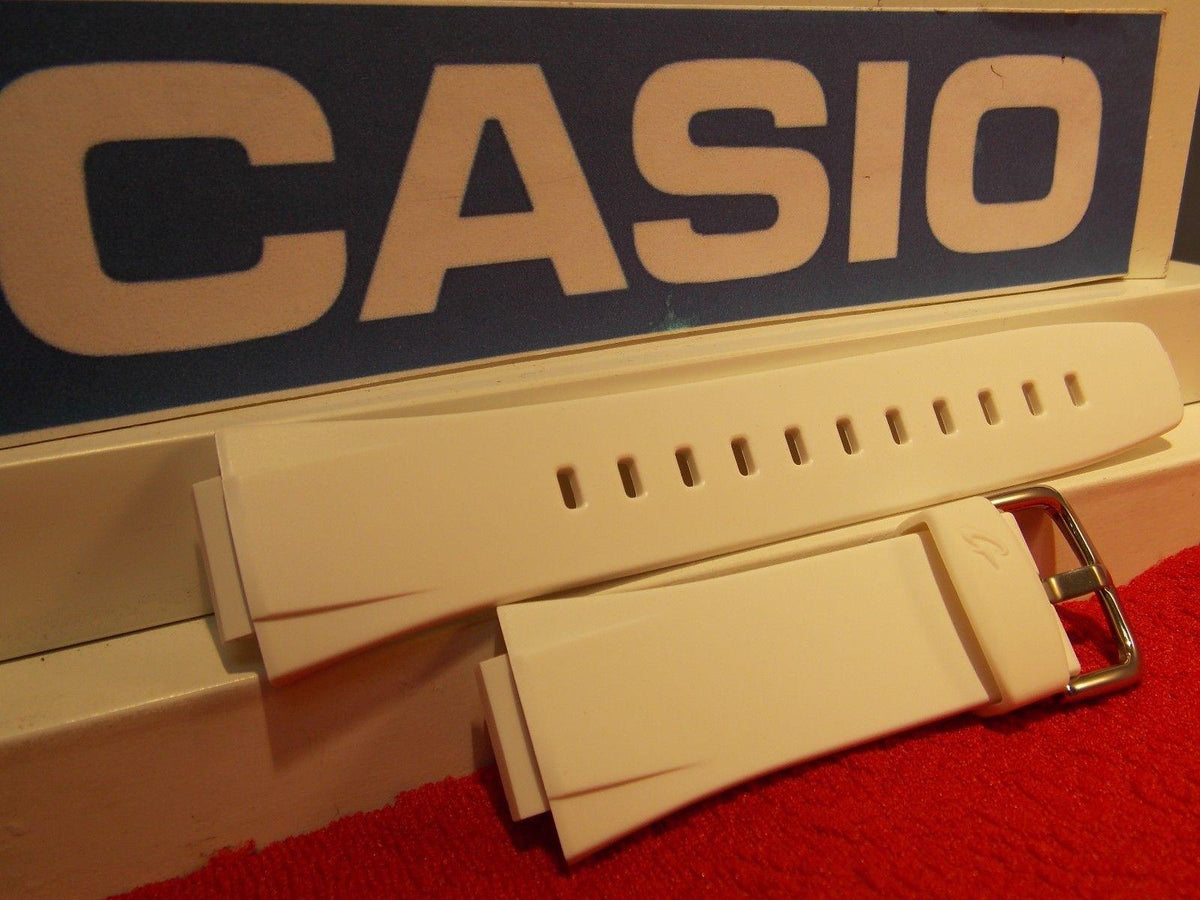 Casio watchband BG-90, BGT-200 Baby-G Gloss White Resin Steel buckle