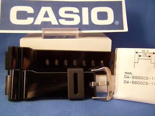 Casio Watchband DW-6900 CS-1,DW-5600 CS-1,G-6900,GB-6900,GW-6900 B Shiny Black