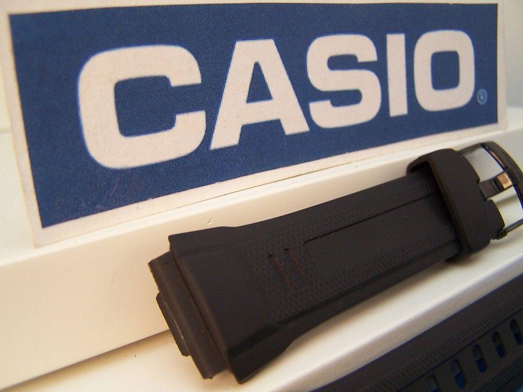 Casio Watchband WV-58. Black Resin Wave Ceptor Strap