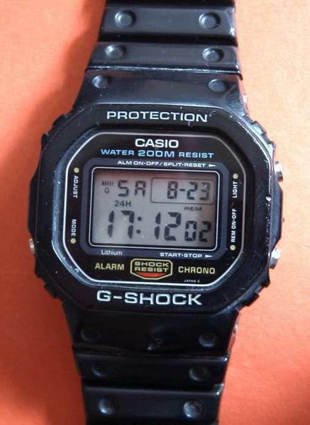 Casio Watch Band DW-5600 C Original / New G-Shock Black Rubber Strap. Circa 1987