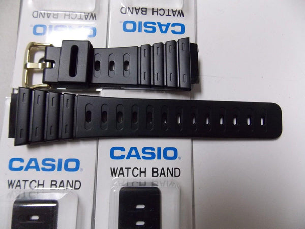 Casio Watch Bands SIX: DW-210,DW-240,DW-260,DW-270.Black Strap w/GoldTn buckle