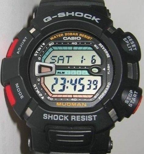 Casio Watch Parts G-9000 -1 Mudman Bezel/Shell Black w/Red Buttons white Letters