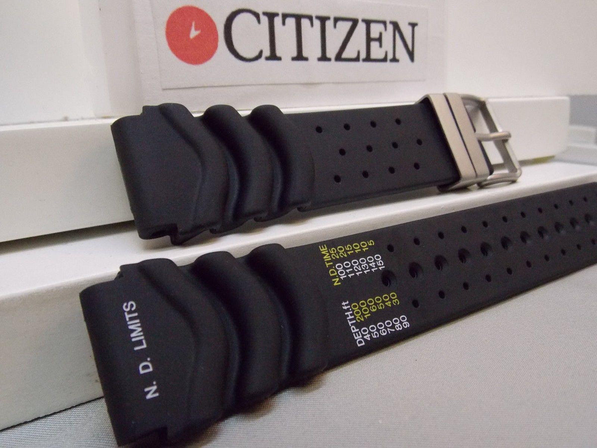 Citizen Watchband.Hyper Aqualand 20mm Wide 24mm at Shoulder Silver Logo Buckle