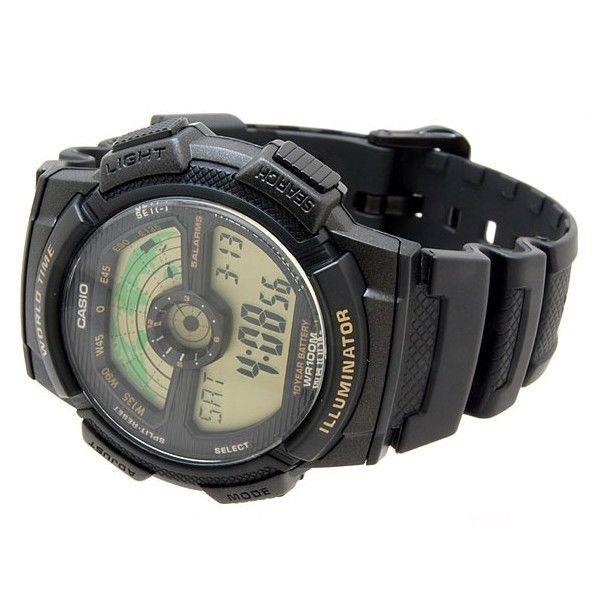 Casio watchband AE-1000, AE-1100 black Resin  Also Fits SGW-400, SGW-300