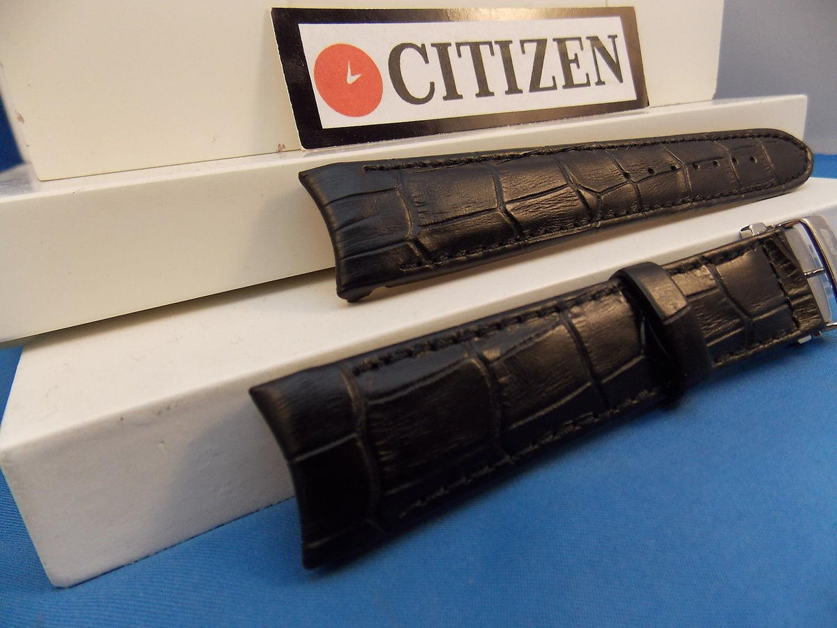 Citizen Watchband BL8000 -03A Black Leather Eco Drive 20mm Curved End Strap