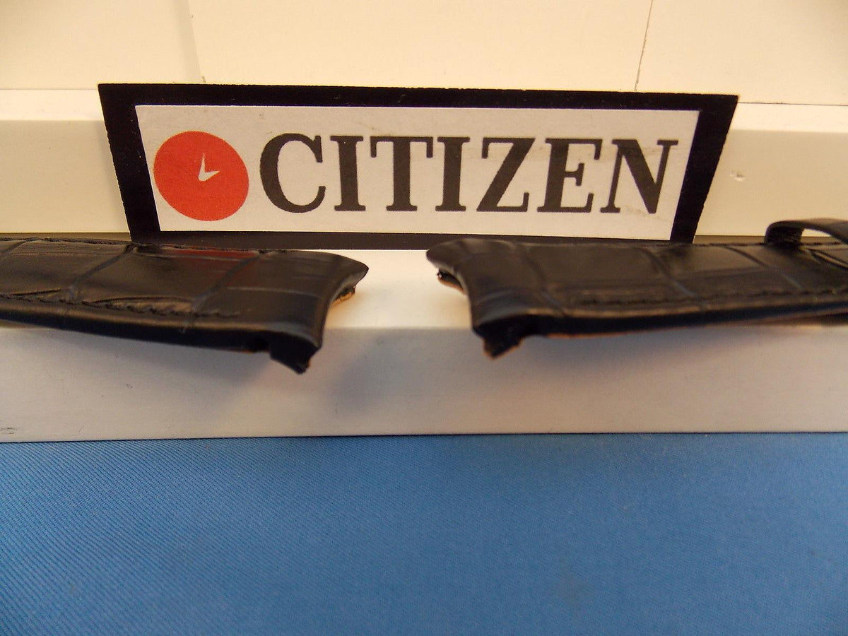Citizen Watchband BL8000 -03A Black Leather Eco Drive 20mm Curved End Strap