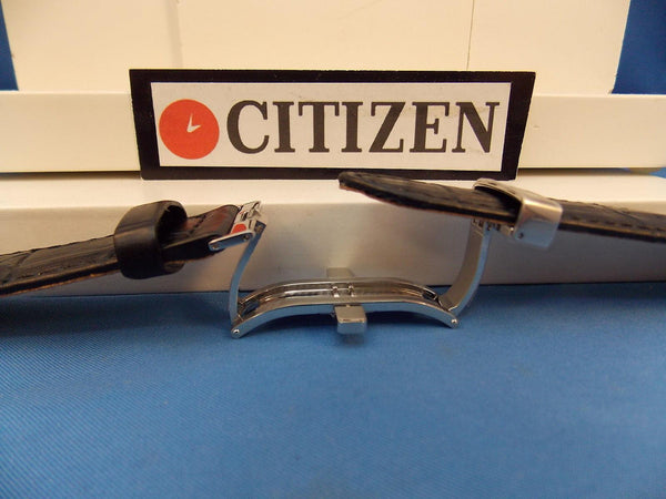 Citizen watchband BL8000 -03A Black Leather Eco Drive 20mm Curved End