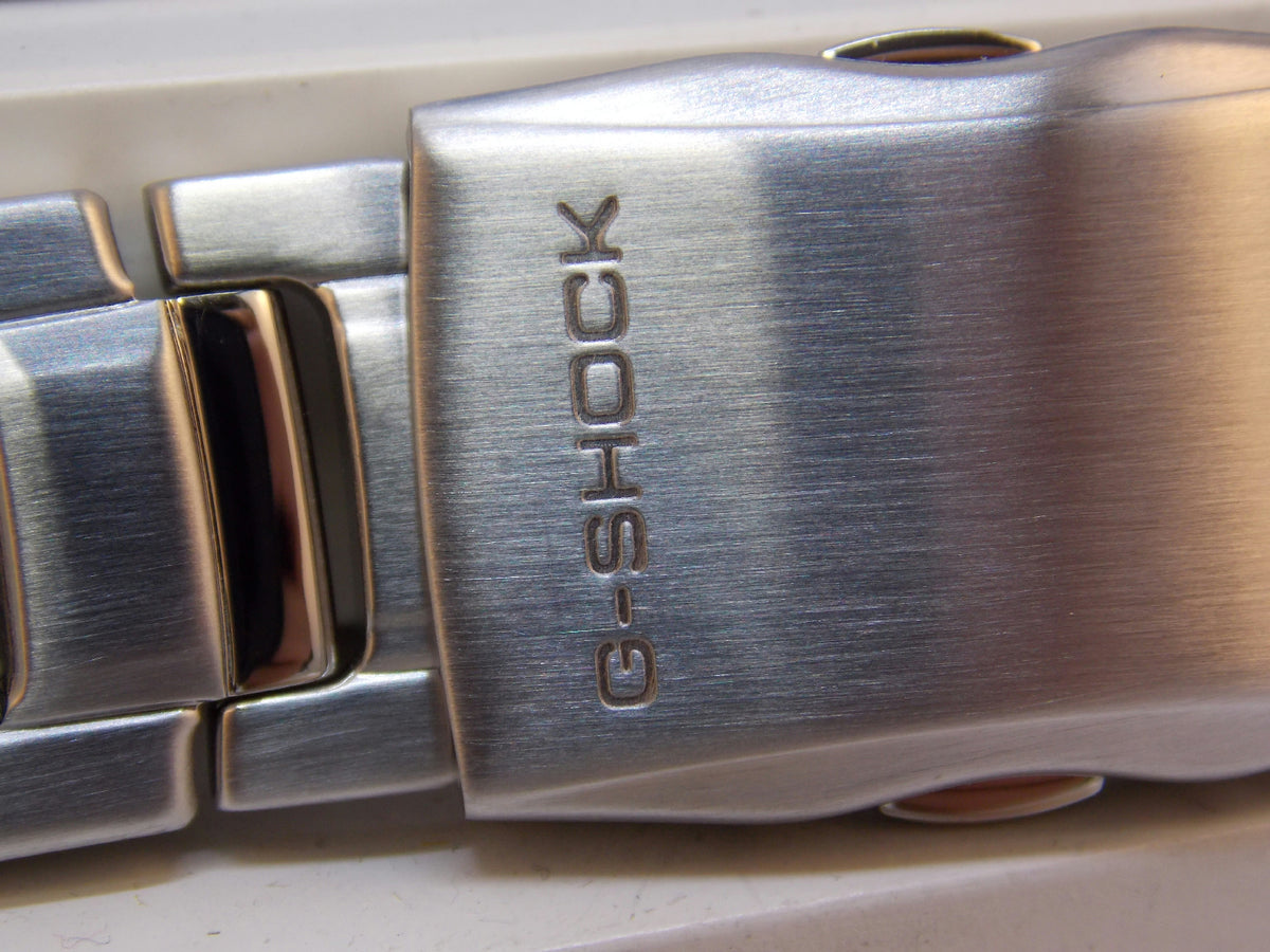 Casio watchband GW-2000 D Bracelet All Steel Silver Tone w P/Button Release